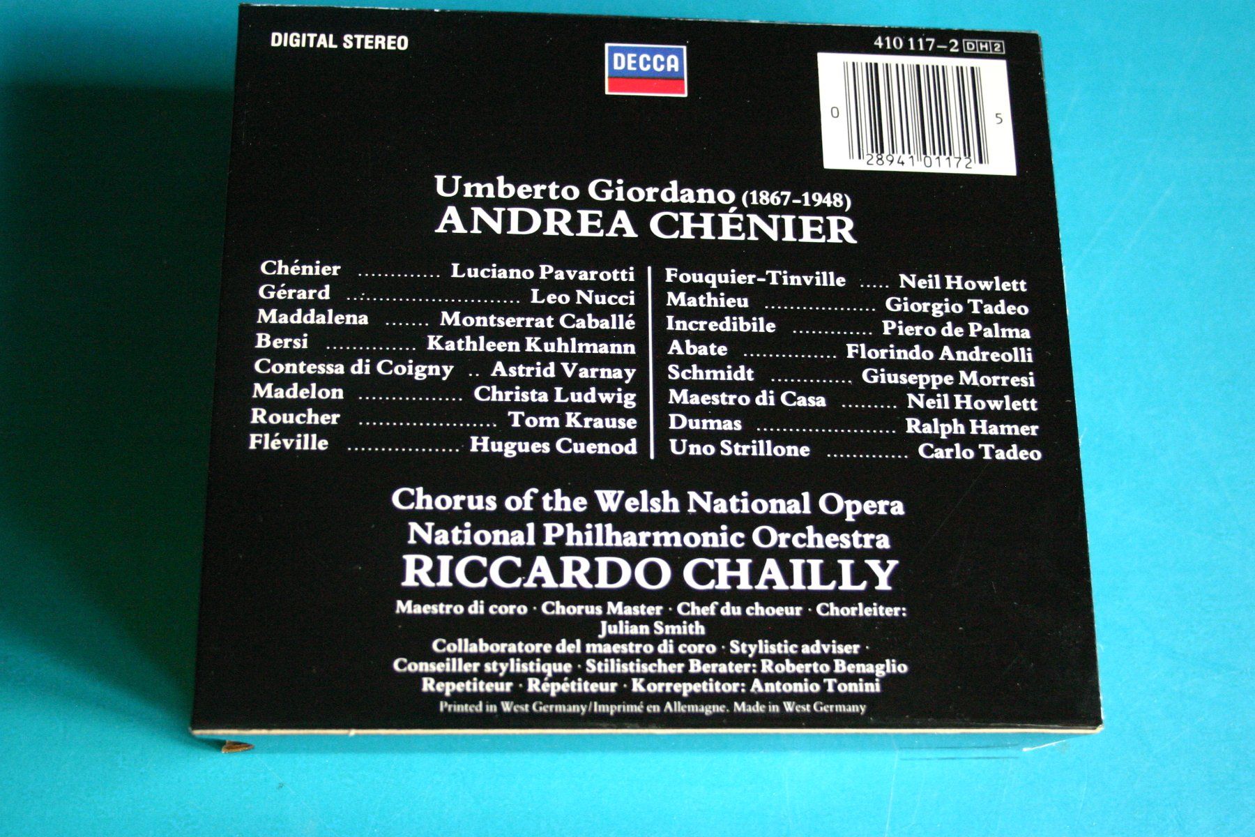 CDs: UMBERTO GIORDANO ANDREA CHENIER – D'occasion à Winkel par Gallica 1