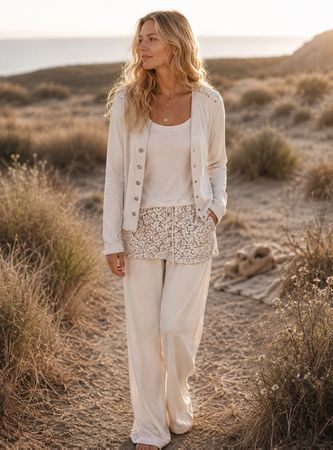 MARC CAIN Strick-Set: Jacke und Tunika Gr.2 (36) NP 439 Fr