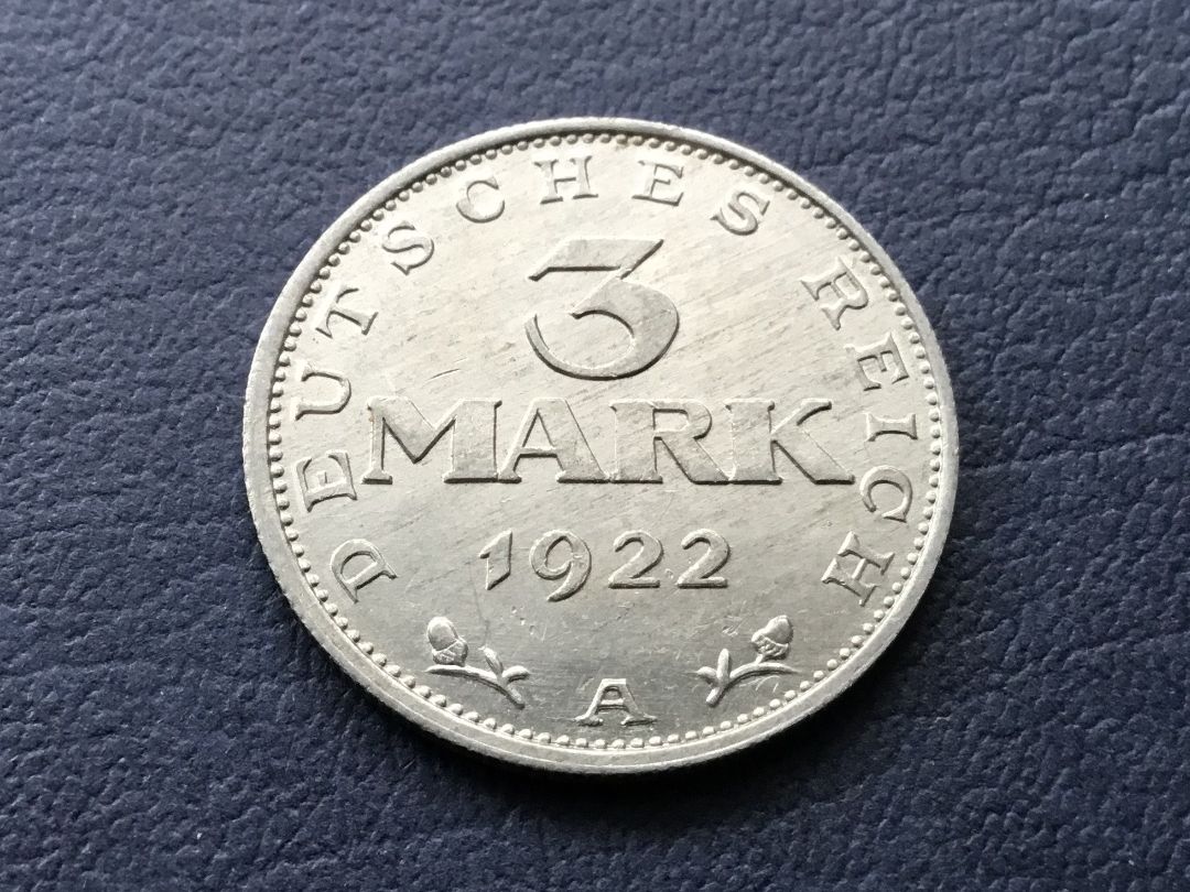 Tutti le monete: Drittes Reich 3 Reichsmark 1922 A   VZ + – Nuovo (secondo la descrizione) da St. Margrethen SG venduto da alfapeugeot10 1