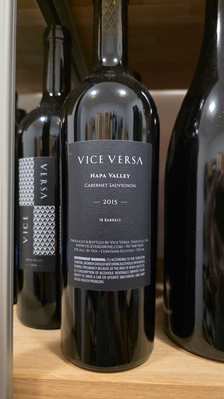 Vino: Vice Versa Napa Valley 2015 - 75cl – Nuovo e nell'imballaggio originale da Steinmaur venduto da Mediascan 1