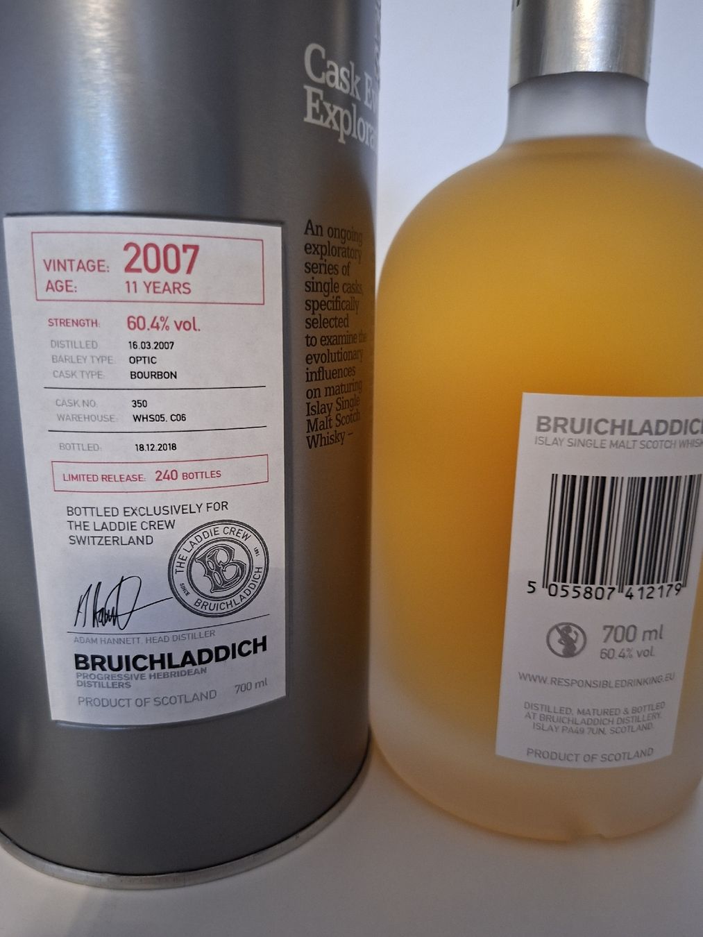 Bruichladdich Spirituosen: Bruichladdich 2007 Single Cask 700ml 60.4% Vol. – Gebraucht aus Kriens von Arthur73 2