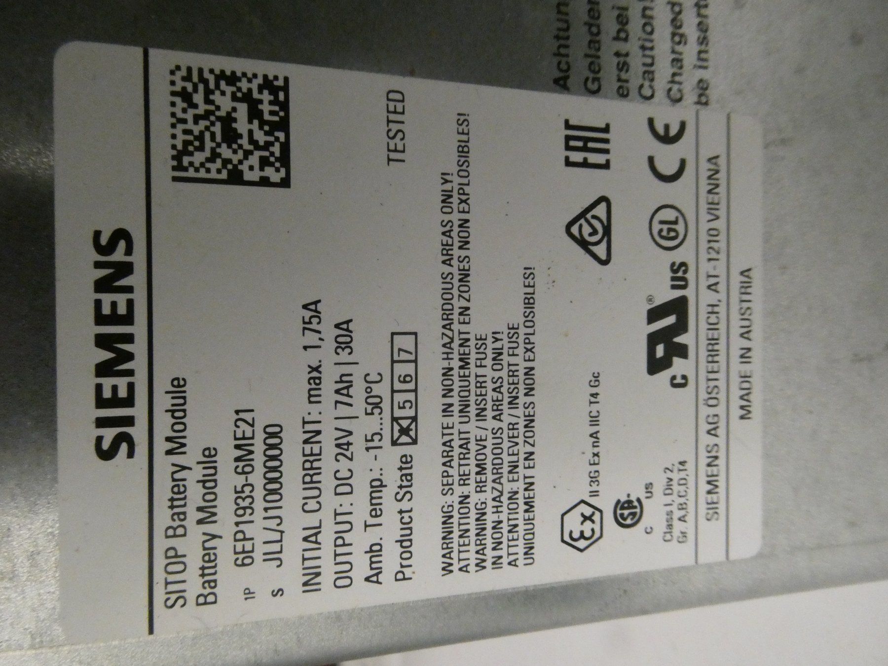 Componenti elettronici: Siemens SITOP Akkumodul 24 V/7 Ah – Nuovo (secondo la descrizione) da Fulenbach venduto da Hach0 5
