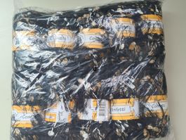 10x Wolle Jakob Confetti Fb. 400 Schwarz Beige Weiss 50gr.