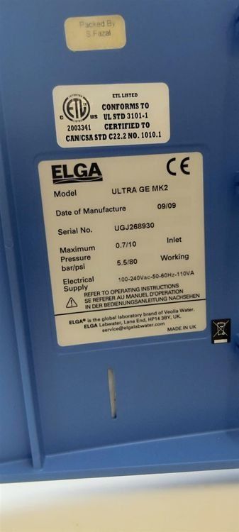 Accessori da laboratorio: PureLab Ultra – Usato da Niederdorf venduto da LeptonAG_Labor 3
