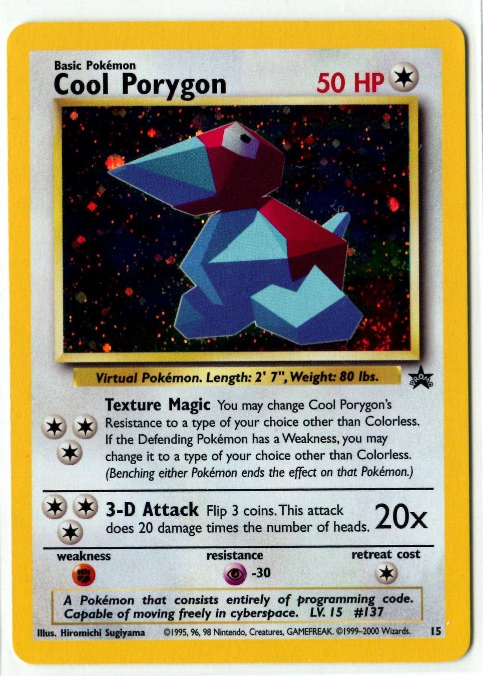 Pokémon Carte collezionabili: Cool Porygon Holo Black Star Promo 15 – Nuovo (secondo la descrizione) da Dornach venduto da Deco89