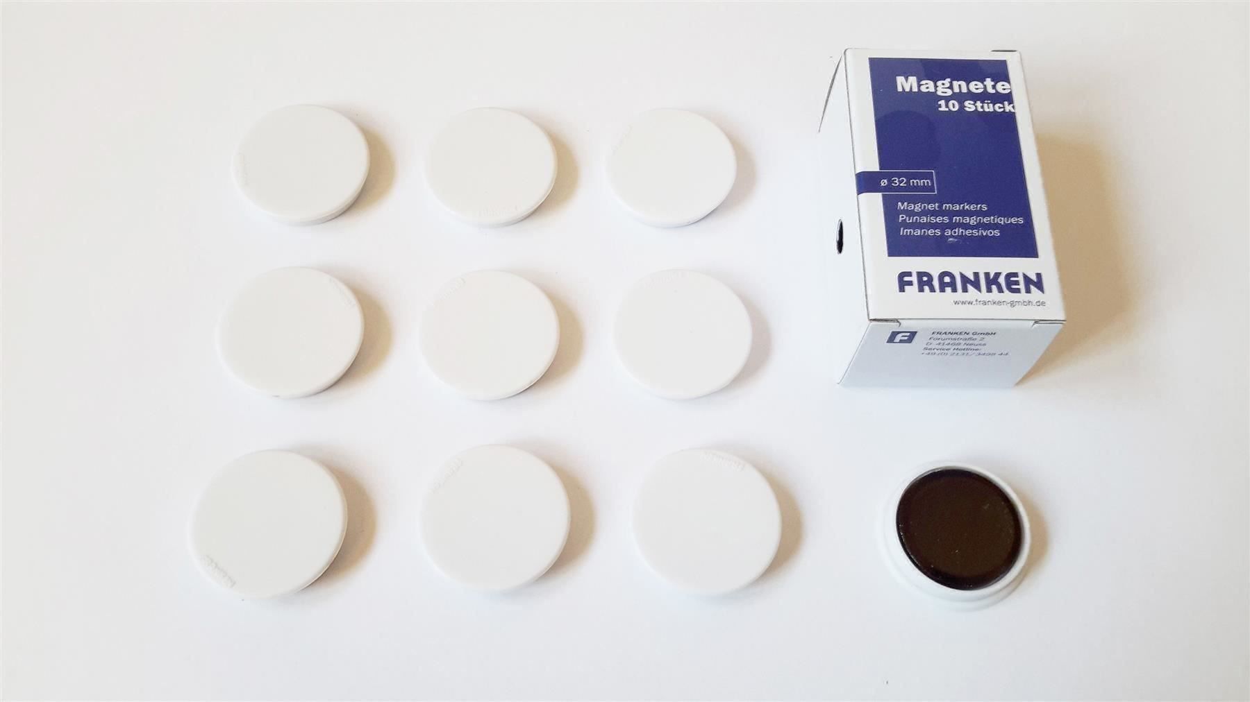 Calamite: Magnete 10 Stück, 32 mm, weiss – Nuovo e nell'imballaggio originale da St. Gallen venduto da cointec 1