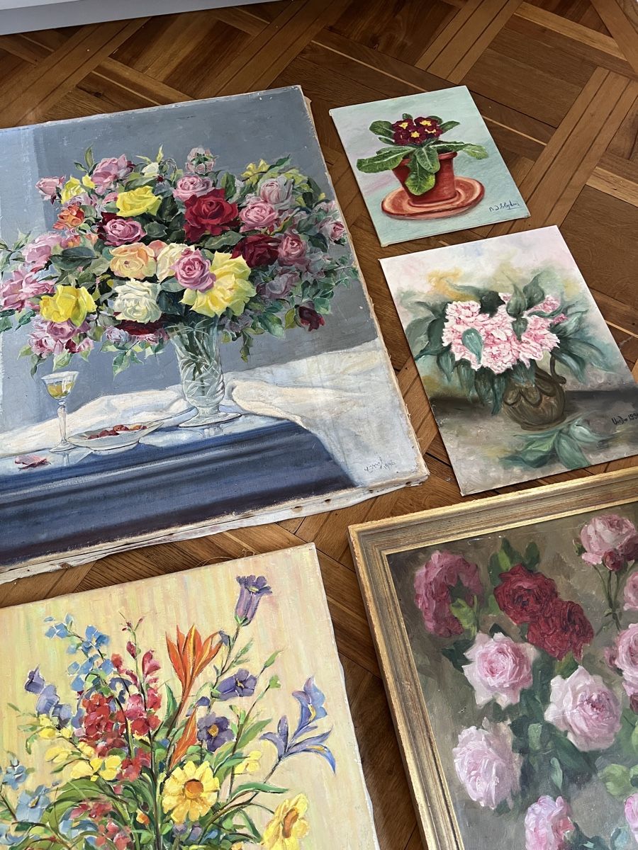 Dipinti: Ölbilder Blume Blumenstraus  – Usato da Sirnach venduto da dasrosahaus 1