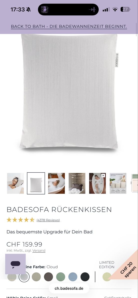 Baignoires: Badesofa Small grau – D'occasion à Basel par Audreyhep1 2