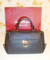 SALVATORE FERRAGAMO Borsa 'Sofia' grande pelle nero NUOVO