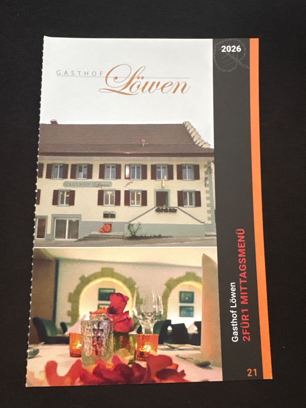 Buoni: Bon 2 pour 1 pour un restaurant – Nuovo (secondo la descrizione) da Düdingen venduto da Yellow