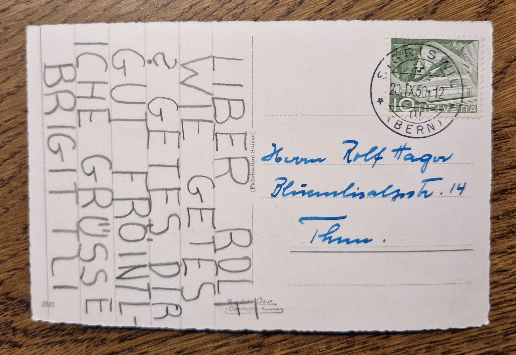 Ansichtskarten: Sigriswil 1950 – Gebraucht aus Ebikon von Donar50 1