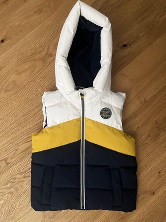 Gilet enfant C&A blanc jaune bleu taille 98