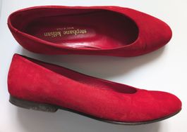 STEPHANE KÉLIAN : Ballerines suède rouge 38.5