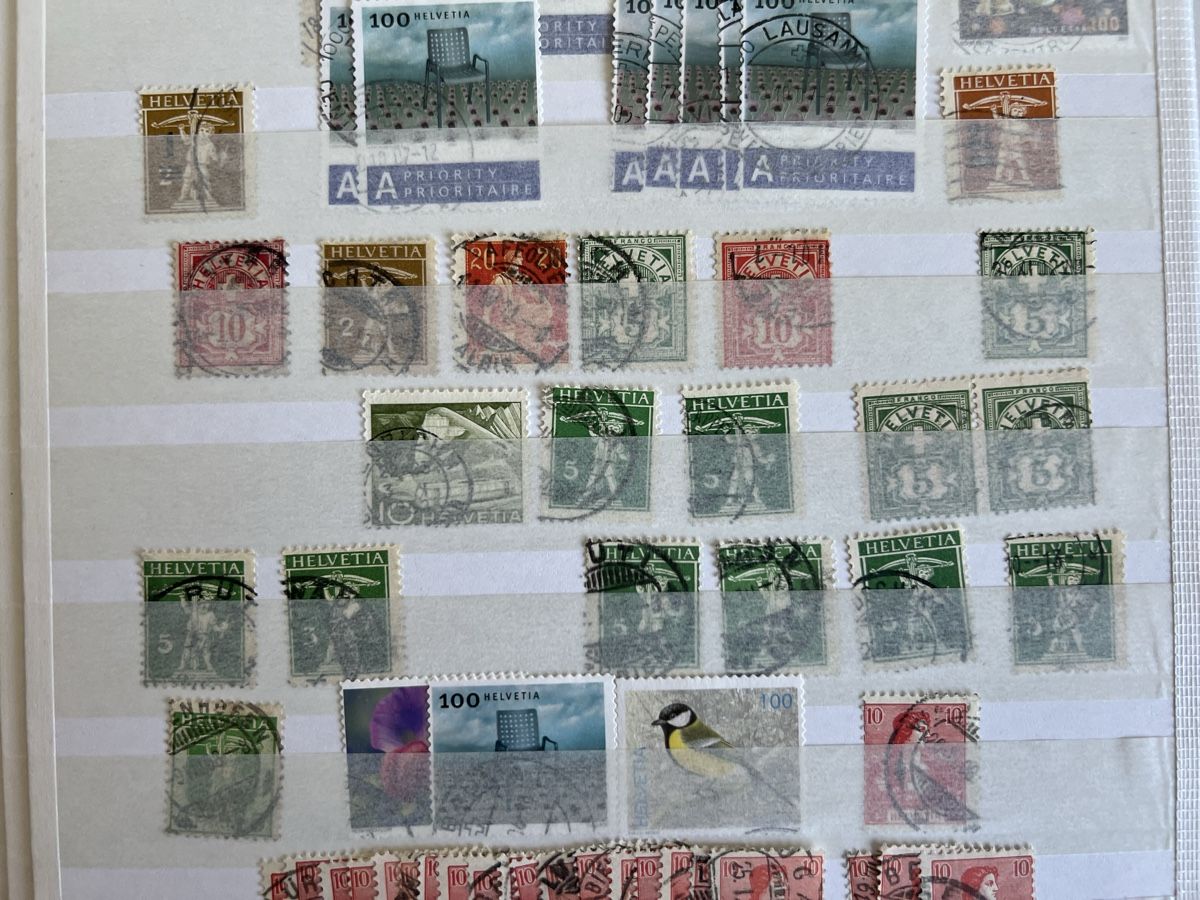 Tutti i francobolli: 1Stk. A4-Seite mit Druckverschobenen Schweizer Marken  – Usato da Braunau venduto da Desil2511 2