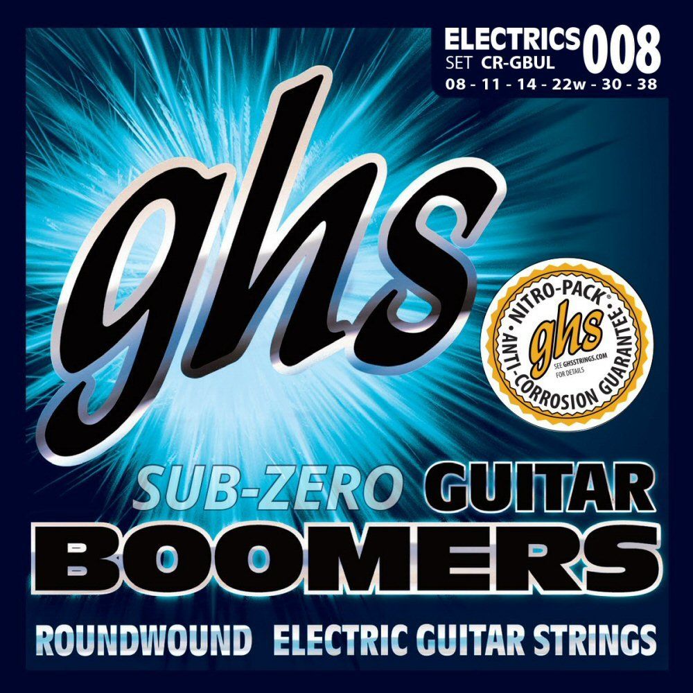 Musikinstrumente: GHS Strings 6-String Electric Guitar Sub-Zero Boomers 08-38 – Neu und originalverpackt aus Zofingen von Rodeln