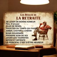 Panneau métallique Les règles de la retraite humour Repro