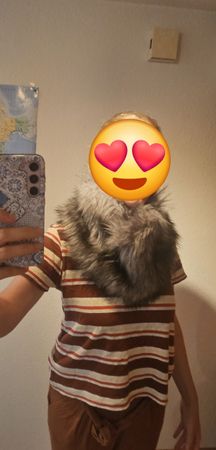 MICHAEL Michael Kors Fake-Fur Schal grau – kaum getragen