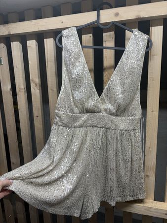 Glitzernder Pailletten Jumpsuit M