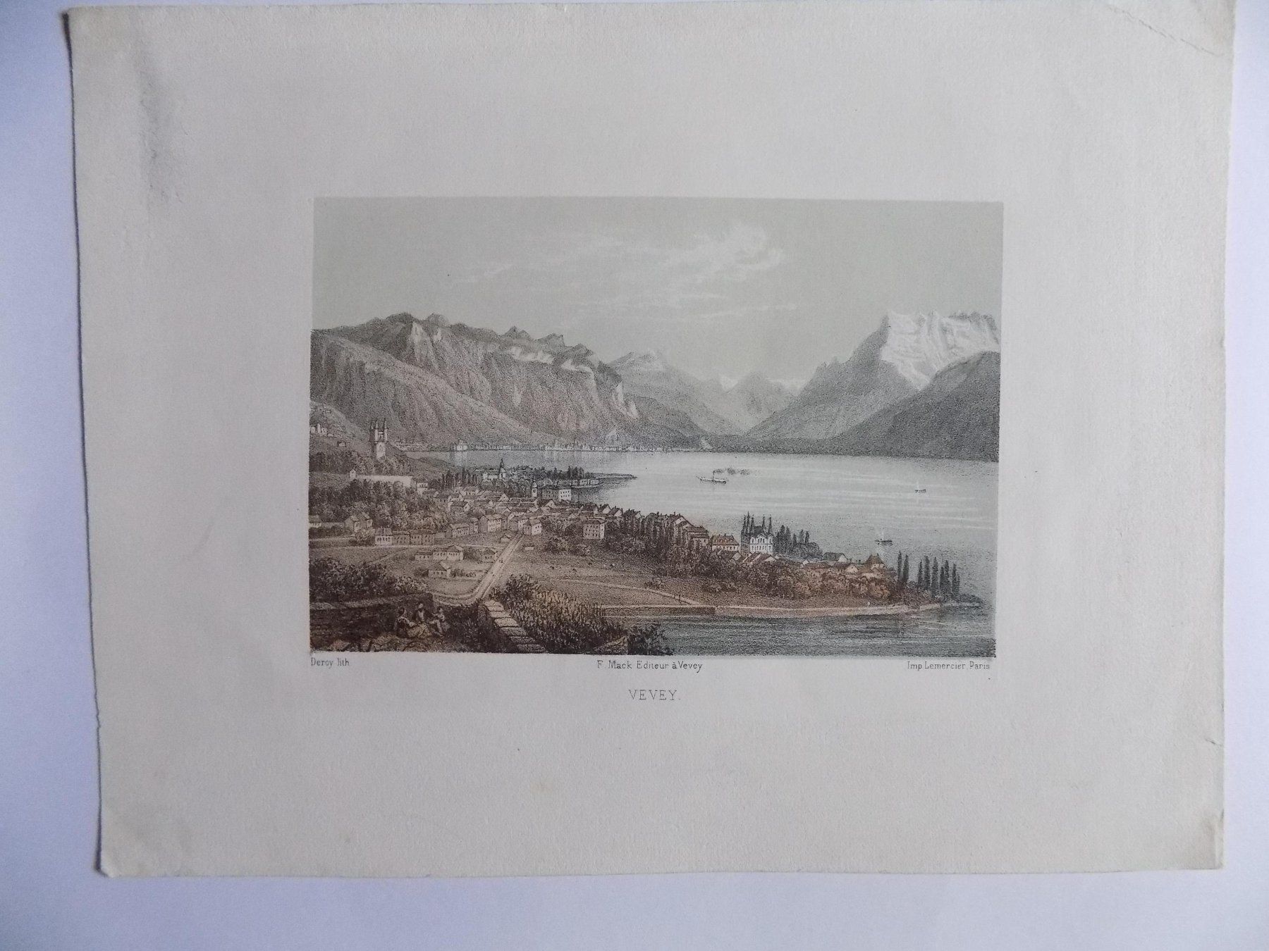 Gravures: Vevey getönte Lithographie – D'occasion à Risch par Antikfee 2