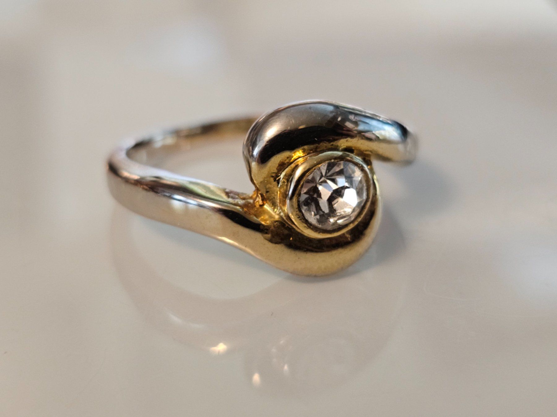 Anelli: AKTION Gelb gold Ring massiv Stein Geschenk Modeschmuck 4.6 – Nuovo (secondo la descrizione) da Riedt b. Erlen venduto da Gottestraene