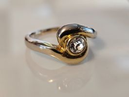 AKTION Gelb gold Ring massiv Stein Geschenk Modeschmuck 4.6