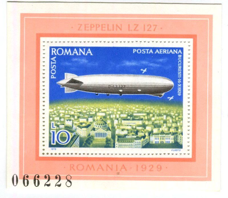 Tous les timbres: Block "Zeppeline". Rumänien – Neuf avec emballage d'origine à Basel par Butsch5