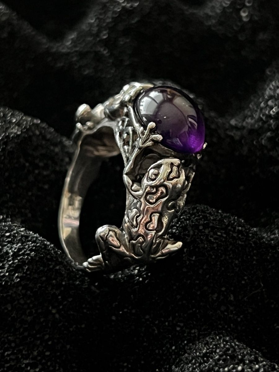 Anelli: Silver Amethyst Frog Ring Silber 925 Frosch Amethyst Ring – Nuovo (secondo la descrizione) da Moehlin venduto da Balirain 1