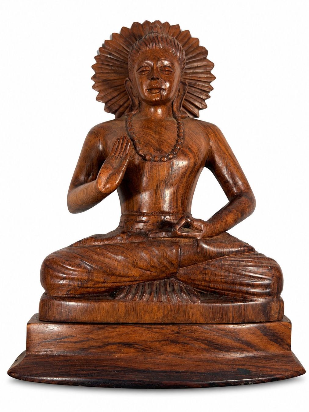 Skulpturen & Statuen: Sitzende Buddha-Holzfigur mit Strahlenkranz – Gebraucht aus Zollikerberg von lin_yc2n