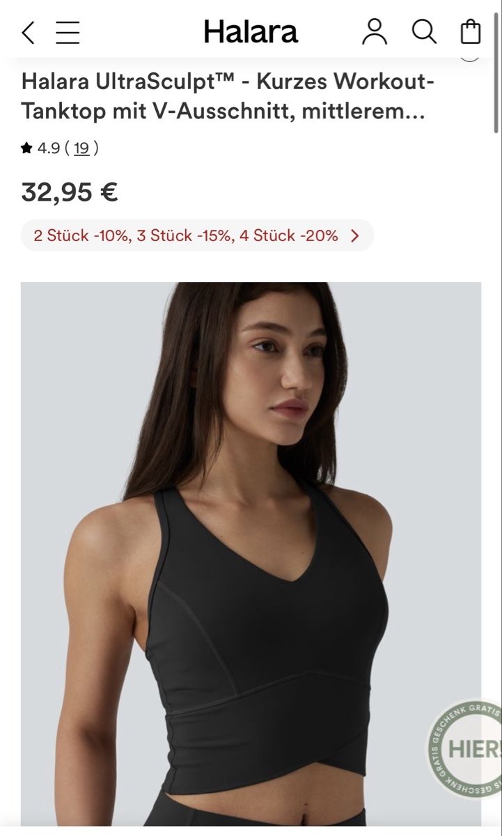 Halara Top: NEU sportsbra Medium - schwarz – Nuovo e nell'imballaggio originale da Oberengstringen venduto da RebiSteen 2