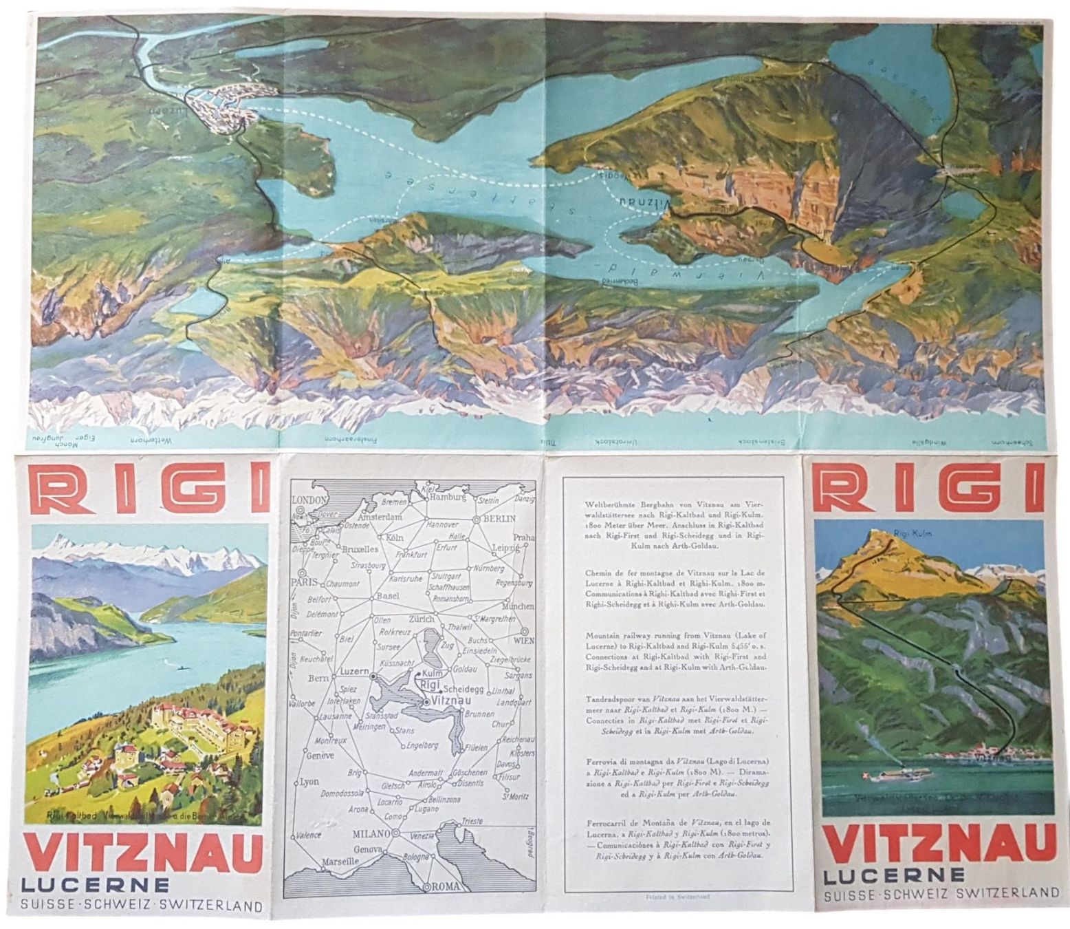 Documents: antike Broschüre Rigi Vitznau Schiffsfahrplan 1920er – D'occasion à Mörschwil par aik_x8mc 2