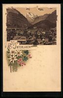 Litho Interlaken, Ortsansicht aus der Vo