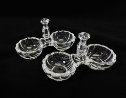 2er Glasmenage mit Griff - Vintage - Salz- & Pfeffer-Set