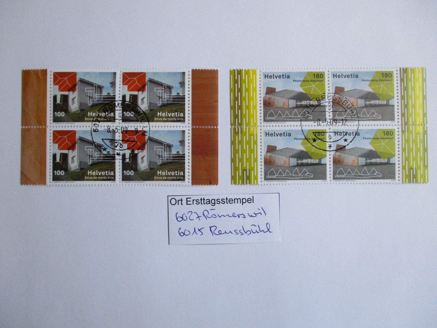 Tutti i francobolli: Viererblock mit Ort Ersttagsstempel 6027 Römerswil + – Usato da Langnau b. Reiden venduto da Aktuell88