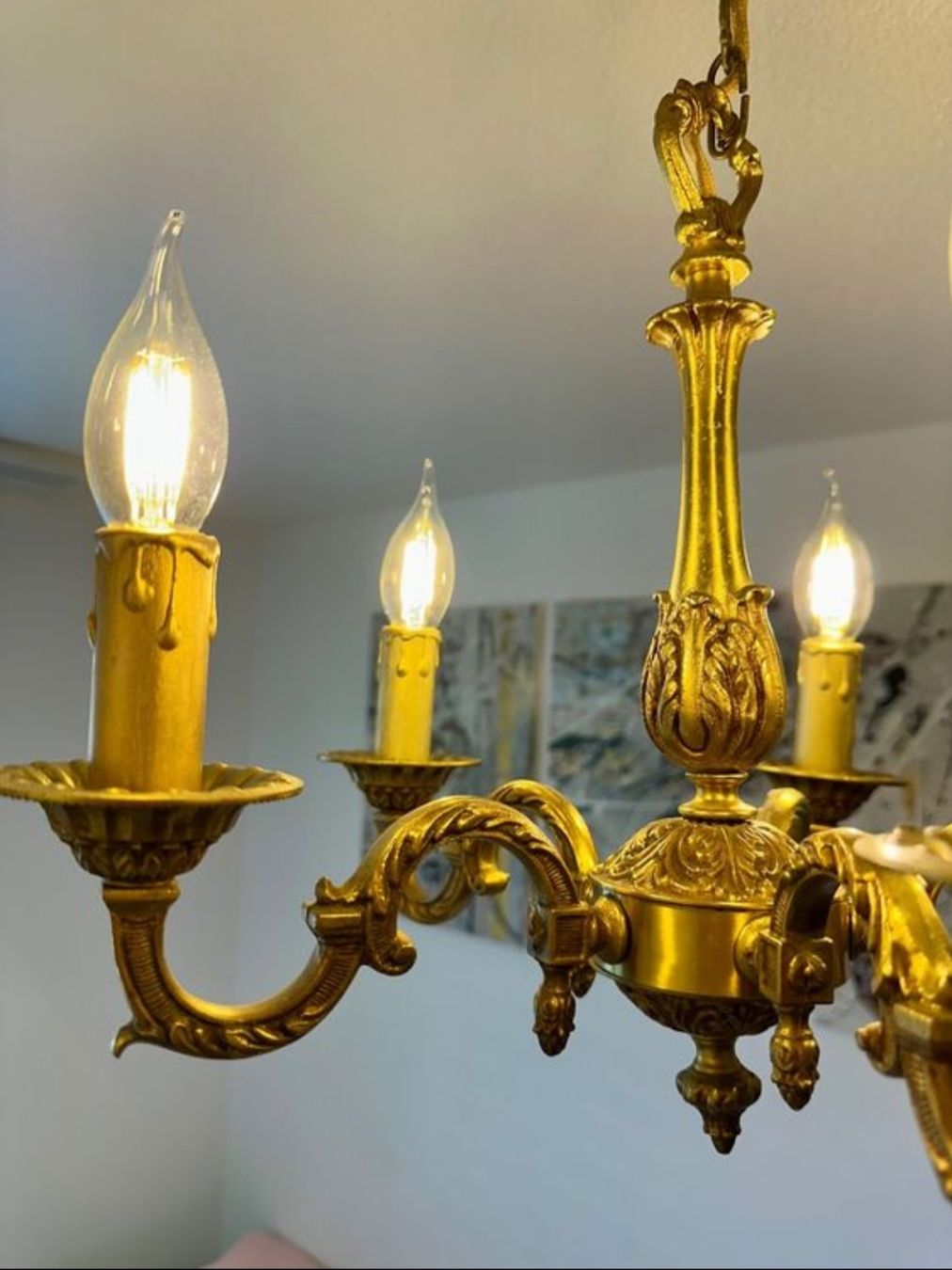 Lustres & lampes de plafonds: Antiker 5-armiger Kronleuchter – D'occasion à St. Gallen par charly92 2