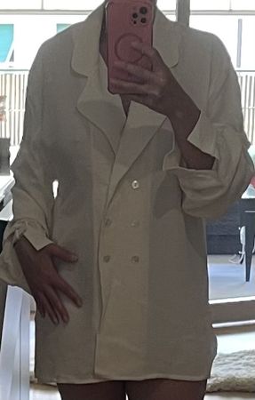 Bluse Elegance Paris Seide Grösse M Langarm weiss guter Zust