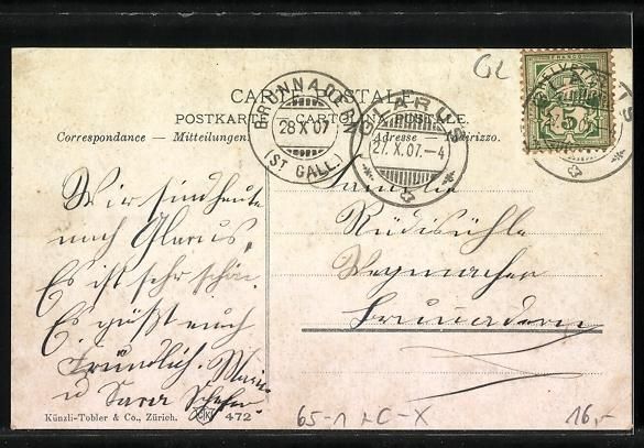 Cartoline postali: AK Glarus, Bahnhof, 1907 – Usato da Berlin venduto da bartko-reher 1