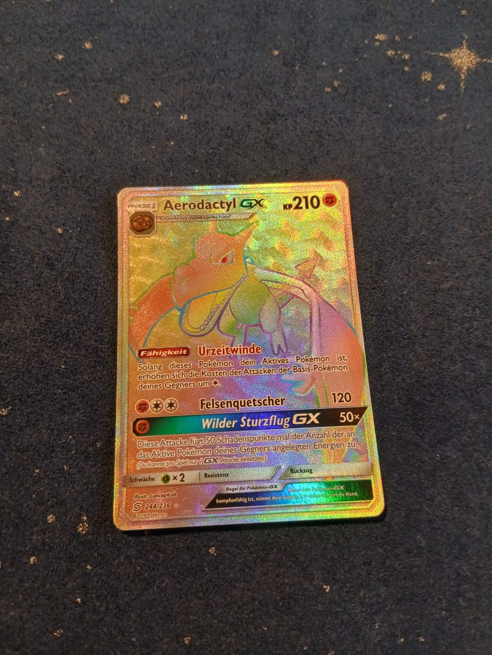 Aerodactyl GX RAINBOW Rare (DE) Unified Minds 244/236 (Gebraucht) in ...