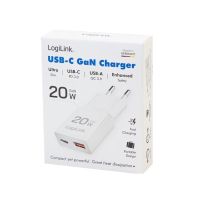 USB-Ladegerät, 20 W, 5-12 V, 1x USB-C, 1x USB-A, 20 W, GaN