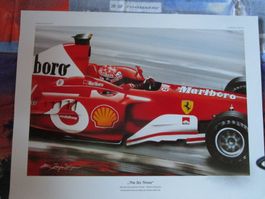 MICHAEL SCHUMACHER SIX TIMES F1 WORLD CHAMPION  KUNSTDRUCK