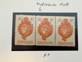 1920, Wappenmuster, ZNr. 26I postfrisch Abart kopfstehende 0