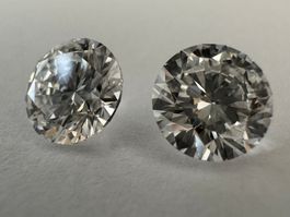 Labor - Diamanten | 2x 1.12ct | D-E | VVS | IGI zertifiziert