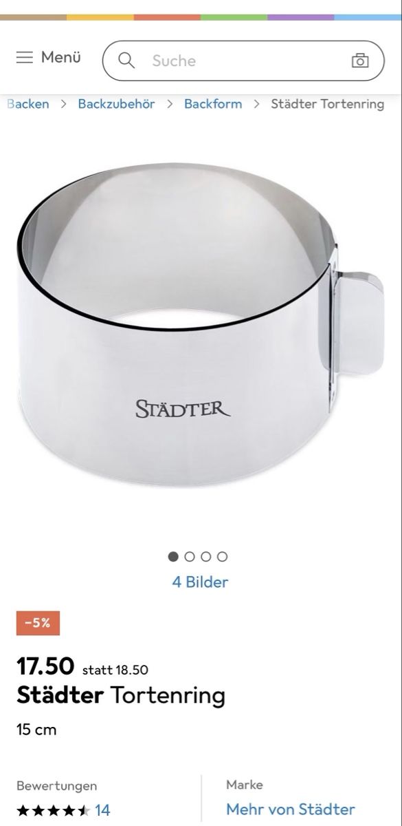 Moules à gâteaux: Städter Tortenring Edelstahl  – D'occasion à Niederbüren par Oetschli