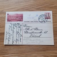 GS Post Karte Montreux Murten 1945