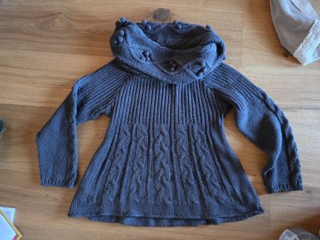 Damen Rollkragen Kurz Pullover Grösse 42 grau