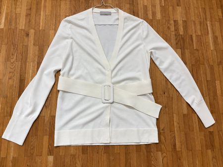 STEFANEL Cardigan mit Gürtel – Creme/Weiss – Italian - Neu