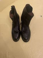 Schwarze Leder Stiefeletten Gr. 39 mit Reissverschluss