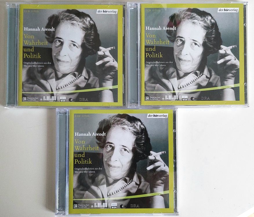 Audiolibri: HANNAH ARENDT - VON WAHRHEIT UND POLITIK (HÖRBUCH 5 CD) – Usato da Flawil venduto da Beatm1 2