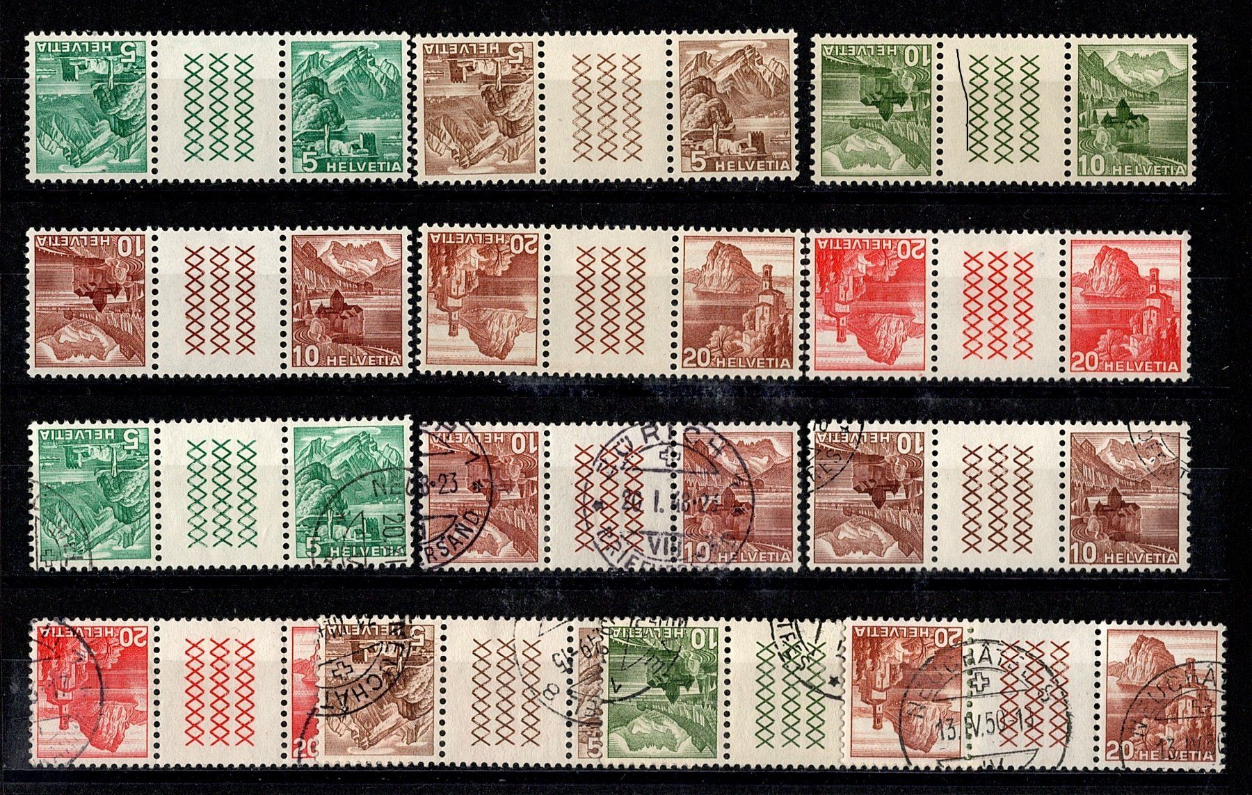 Alle Briefmarken: Kehrdrucke (853) – Gebraucht aus Burgdorf von blinky01