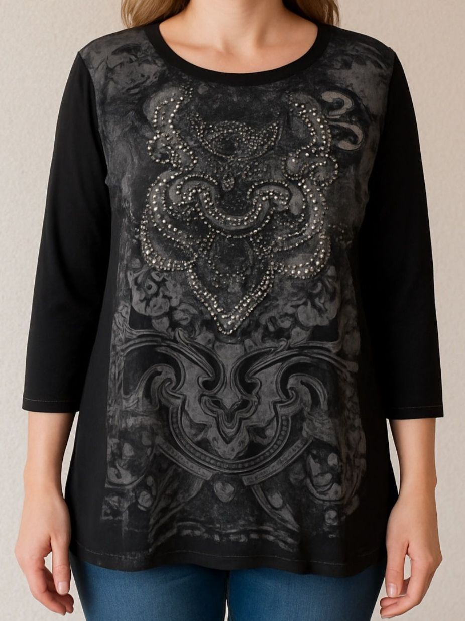 T-shirt: L damen Premium Shirt Langarm Schwarz Basic kl stern – Usato da Vinelz venduto da sonnenmond77 2
