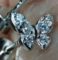 Boucles d'oreille argent diamants de moissanite de 0,144 ct